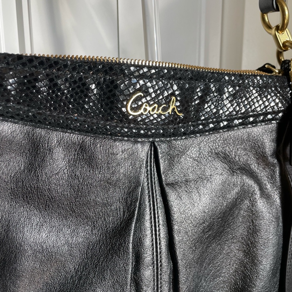 Coach NWT Black Ashley Hippie Leather Bag - Picture 3 of 10